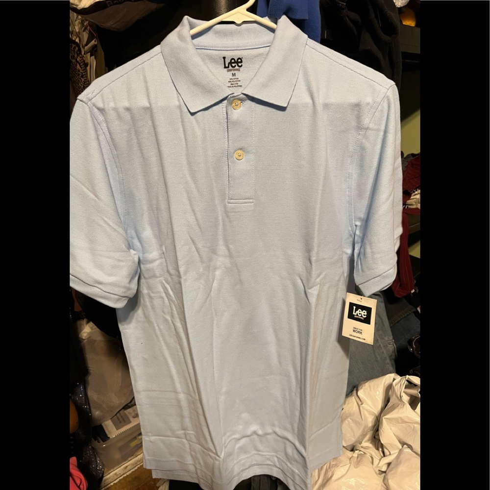 Lee Brand Unisex, light blue Polo type shirt
